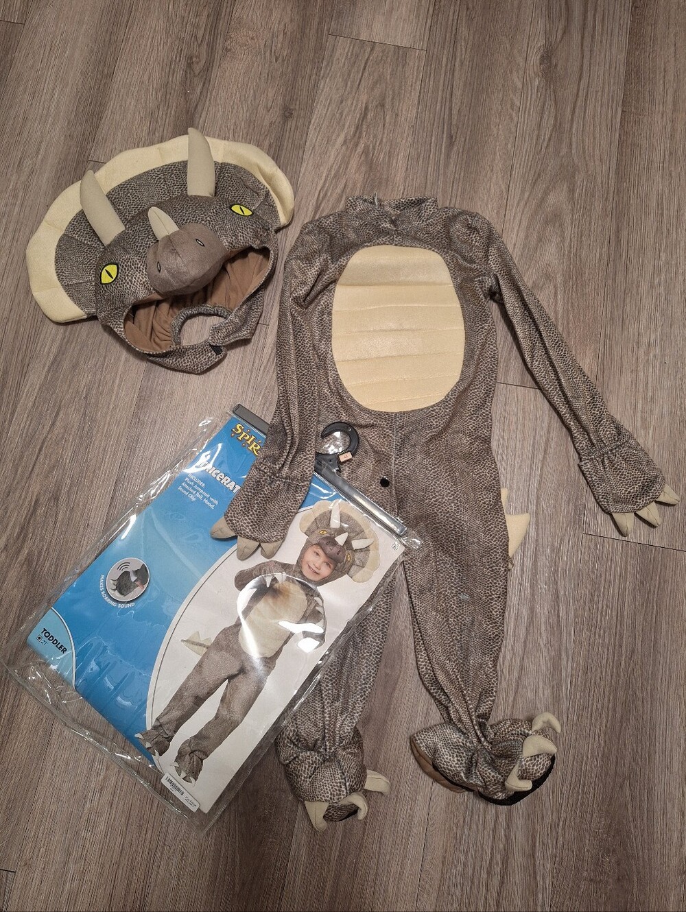Spirit Halloween Toddler 2T Triceratops Costume